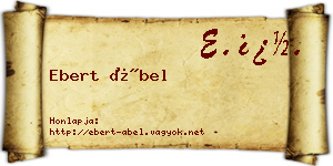Ebert Ábel névjegykártya